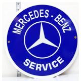 Round metal 12in Mercedes Benz sign