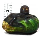Vntg cast iron americana boy on watermelon bank