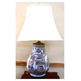 Asian style lamp w/ white shade see pics