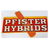 Vntg metal 18x12 Pfister Hybrids adv sign