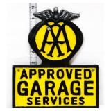 Cast iron 8x9 AAA Garage plaque