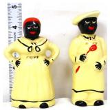 Pair vntg americana 4.5in figural salt/pepper set