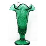 Fenton 8in green panel grape vase