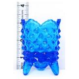 Vintage blue hobnail 3in toothpick vase