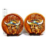 Pair vntg Indian chief salt/pepper shakers