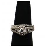 Sterling white sapphire wedding set, lab created