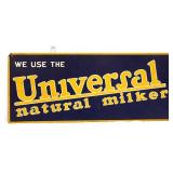 Vntg masonite 23.5x10 Universal Milker sign