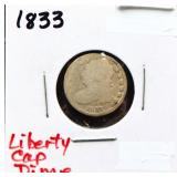1833 liberty capped dime