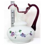 Fenton amethyst crest 6.5in pitcher