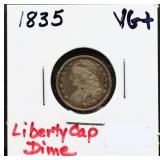 1835 liberty capped dime
