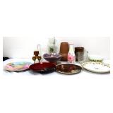 Mixed estate lot, inc brown pottery vase
