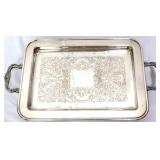 Silverplate 17x9.5 footed tray