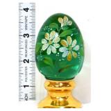 Fenton green egg with flowers