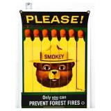Porcelain 7.75x11.5 Smokey Bear Please sign