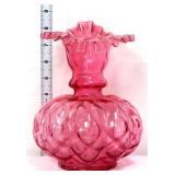 Fenton cranberry 8in vase