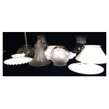 Lot of glass lamp shades, inc milk glass shades