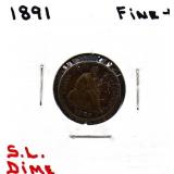 1891 seated liberty dime