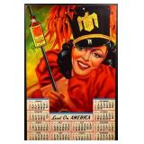 Vintage 1941 Lead On America cardstock calendar