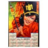 Vintage 1941 Lead On America cardstock calendar
