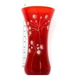 Fenton 10in red beaded berries vase