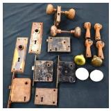 Lot of vintage hardware, inc door hardware