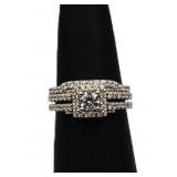Sterling white sapphire wedding set, lab created