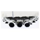 Lot of black/clear glass dishware