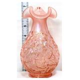 Fenton 7in pink iridescent Yesterday & Today vase