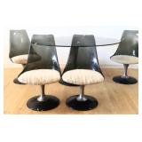 MCM Chromcraft 5 piece glass top dining set