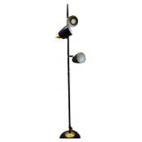 Vintage black 3 shade floor lamp