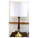 Table lamp with round white shade