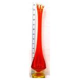 MCM Viking persimmon 15in hex base swung vase