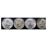 Lot of 4 1969 Kennedy half dollars