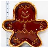 Vntg brown Hull gingerbread man dish