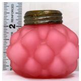 Victorian pink satin glass salt shaker