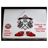 1990 checked flag race cards in org box