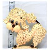 Vintage metal poodle earring holder