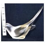 Fenton clear satin bird of happiness figure