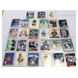 Lot of 27 1 grain silver bars on sports cards