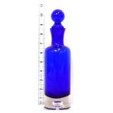 Cobalt glass decanter w/ round stopper see pics