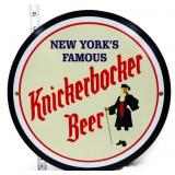 Round metal 12in Knickerbocker Beer sign