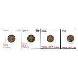 Lot of 4 3 cent nickels