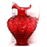 Fenton cranberry 75th anniversary drape pitcher