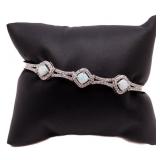 FIRE OPAL BANGLE BRACELET, LAB CREATED