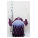 Fenton amethyst opalescent coin dot basket