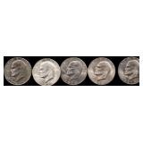 Lot of 5 1974 Ike dollar coins