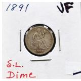1891 seated liberty dime