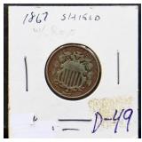 1867 shield nickel