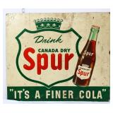Vntg metal 26x22.5 Canada Dry Spur adv sign