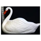 Vintage milk glass figural swan bowl